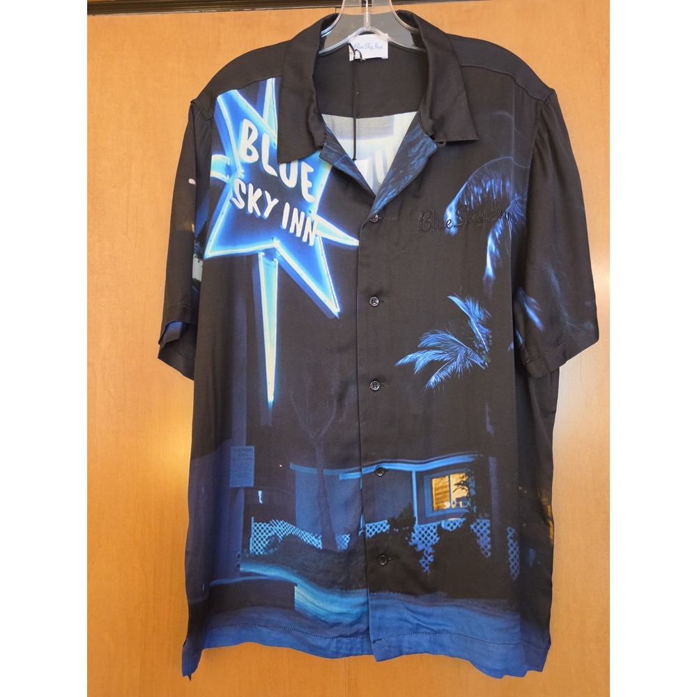 Blue Sky Inn Men's Button Up Viscose SS Shirt Made In Italy Size Med NEW! $375 - Picture 2 of 14